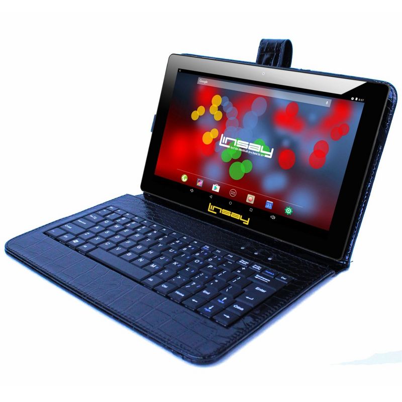 LINSAY 10.1" Tablet IPS Screen 2GB RAM 64GB Storage New Android 13 with Keyboard-Black, 1 of 3