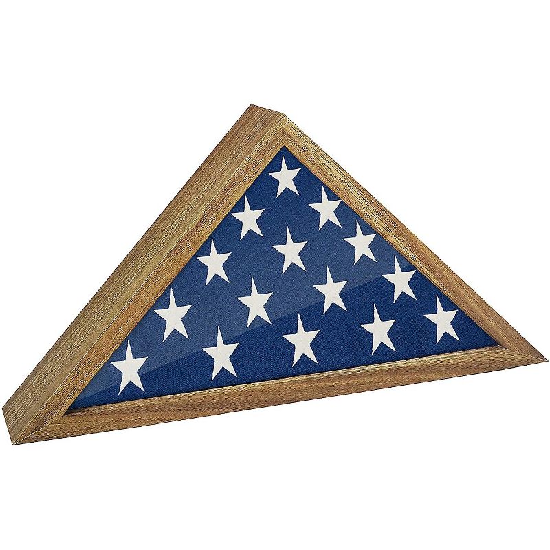 Americanflat Flag Case for Veterans - Fits a Folded 3' x 5' American Military Flag - Triangle Display with Polished Plexiglass (Barn Wood), 1 of 7