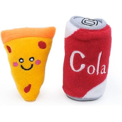 ZippyClaws NomNomz - Pizza & Cola Catnip Toy, Cute Cat Toys for Kittens & Indoor Cats, Small Novelty Kitty Toys for Bored Cats