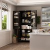 Famapy Brown 4 Doors Pantry cabinet With Adjustable Hinges - 4 of 4