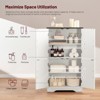 USIKEY Farmhouse Storage Cabinet with 2 Adjustable Shelves, Bathroom Cabinet with 4 Doors, Kitchen Cabinets, Cupboard for Kitchen, Living Room - 3 of 4