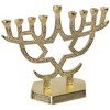 Northlight Embossed Metal  Menorah with Star of David - 10" - Gold - 4 of 4