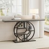 55'' Console Table for Entryway, Industrial Sofa Table, 5-Tier Accent Table with Circle Storage Shelves for Living Room, Hallway - 3 of 4