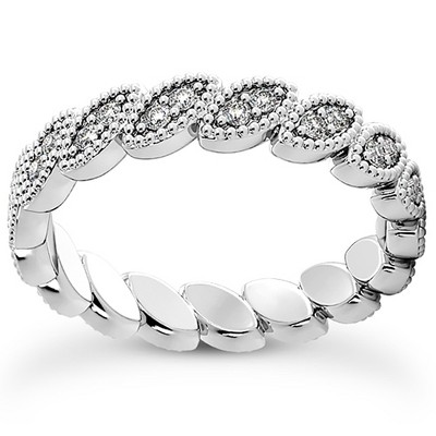 Pompeii3 Platinum 1/3 Ct Diamond Stackable Eternity Ring Womens Wedding Band Vintage