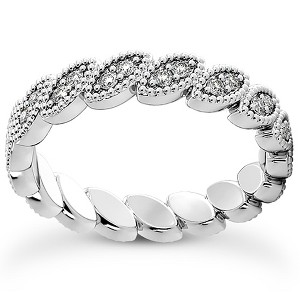 Pompeii3 Platinum 1/3 Ct Diamond Stackable Eternity Ring Womens Wedding Band Vintage - 1 of 4