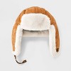 Men's Polyester Faux Suede Faux Fur Trapper Hat - Goodfellow & Co™ Tan - 3 of 4