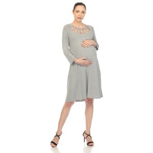 Maternity Cross Neckline Swing Dress - 1 of 4