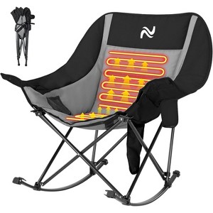 Docred Folding Rocking Camping Chair, Portable Outdoor Rocker with Cooler Bag, 400lbs Capacity, 600D Oxford Fabric, Padded Rocker Chair - 1 of 4
