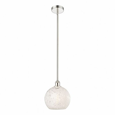 White Mouchette - 1 Light Stem Hung Mini Pendant In Modern Style-11.25 Inches Tall and 10 Inches Wide