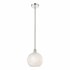 White Mouchette - 1 Light Stem Hung Mini Pendant In Modern Style-11.25 Inches Tall and 10 Inches Wide - 1 of 1