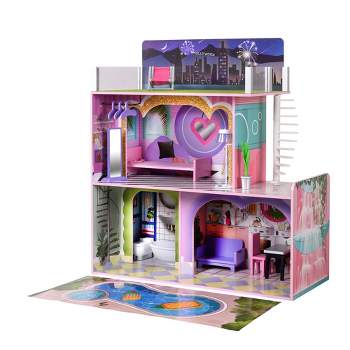 Olivia's Little World Sunset 2-Story Wooden Dollhouse for 12" Dolls