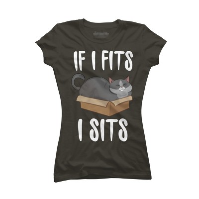 Junior's Design By Humans Cat In A box By Freshoutlook T-Shirt