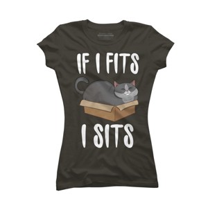 Junior's Design By Humans Cat In A box By Freshoutlook T-Shirt - 1 of 3
