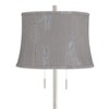 360 Lighting Abba Modern 65" Tall Standing Floor Lamp Skinny Pole Twin Pull Chain Silver Metal Brushed Steel Finish Living Room Drum Treble Gray Shade - 2 of 4