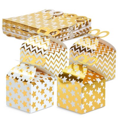 Gold Foil Party Favor Gift Boxes, Decorative Candy Boxes, 2.5 x 2.5 In, 100  Pack