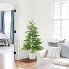 Coucheta 3/4/5/6 FT Artificial Cedar Topiary Trees 2-Pack, UV Resistant Fake Plants in White Pot for Outdoor Indoor Decor, Christmas Evergreen Decor - 4 of 4