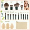 Makeup Brushes 14 with 3 Christmas Sponges Cosmetic Bag Set for Foundation, Blush, Eye Shadow - 3 of 4
