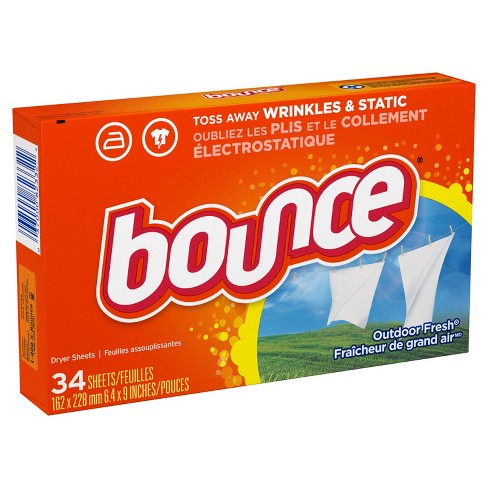 Bounce Fabric Softener Dryer Sheets, Outdoor Fresh Scent, 34 Count