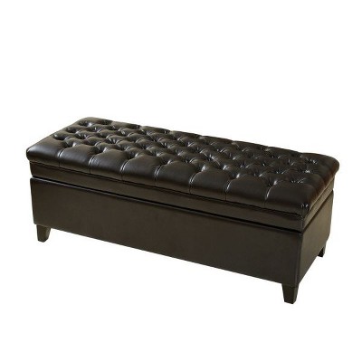 NicBex Modern 49.75" Storage Bench Leather Accent Stools with Cushioned Top for Bedroom and Entryway