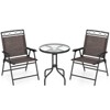 Costway 3 PCS Outdoor Bistro Dining Furniture Set with 1.57" Umbrella Hole Rippled - 2 of 4