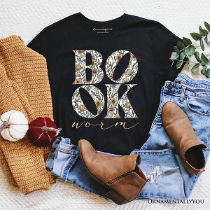 Bookworm Floral T-Shirt, Wildflower Book Lover Tee | OrnamentallyYou - 1 of 4