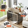 Dog Crate Furniture, Dog House Indoor with Feeding Bowl and Wheels, Wood Dog Crate Dog Kennels Decorative Dog Crate for Small Medium Dogs 43.7"W - 4 of 4