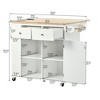 Rolling Kitchen Island Cart, with Wood Desktop, Cabinet and Drawers, Spice Rack, Towel Rack, Wine Rack, for Kitchen, Dining - 3 of 4