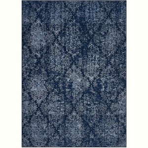 Machine Washable Area Rugs Lightweight Throw Soft Carpet Boho Botanical Floral Ultra-Thin Indoor Rug - 1 of 4