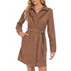 WhizMax Women's Corduroy Ruffle Hem High Waist Button Front Dress With Belt - 2 of 4