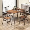 Tangkula 5PCS Dining Table Set for 4 Rectangular Kitchen Table & 4 Chairs w/ Metal Frame Walnut - 3 of 4