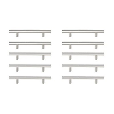 Elegant Lighting Quinn 4Inch Center to Center Brushed Nickel Bar Pull Multipack (set of 10)