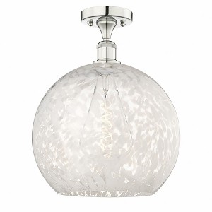 White Mouchette - 1 Light Semi-Flush Mount In Modern Style-16.75 Inches Tall and 13.75 Inches Wide - 1 of 1
