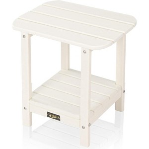 VINGLI HDPE Outdoor Side Table, Waterproof 2-Tier Patio Side Table End Tables for Patio Deck Porch Backyard Pool - 1 of 4