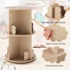Tangkula Kids Rotating Bookshelf Round Spinning Corner Bookcase w/Bear Baffles Coffee - 4 of 4