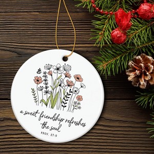 Friend Ornament - Christian Friendship Gifts for Women, Best Friend Religious, Inspirational Bible Verse Proverbs 27:9 - 1 of 4