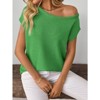 Coolmee Women's Knit Off The Shoulder Tops Summer Casual Short Sleeve Beach Vacation Tops - 4 of 4