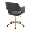 TiramisuBest Contemporary Gold & Black Task Chair: Low Back, Armrests, Adjustable, Swivel, 5 - Star Base, Assembly, 250 lbs Limit - 3 of 4