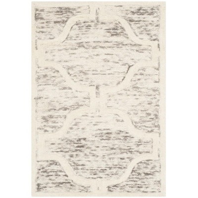 Hand-Tufted Cambridge Geometric Wool Rug in Light Brown/Ivory, 2' x 3'