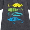 - Instant Message - Fishing Lures Graphic Short Sleeve Fleece Dress - 2 of 4