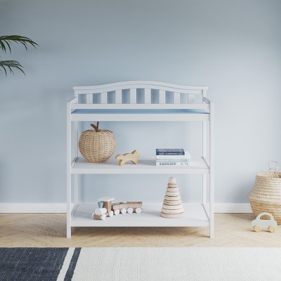 Child Craft Arch Top Infant Changing Table, Water-Resistant Pad and Safety Strap, Anti-Tip Kit Included to Prevent Tipping, Baby Safe Finish