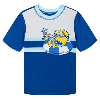 Minions Big Boys Rash Guard and Swim Trunks UPF 50+ Outfit Set Blue 8 — фото 2