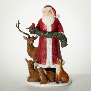 10.25"H Sullivans Christmas Woodland Santa With Animals  Multicolor - 1 of 3