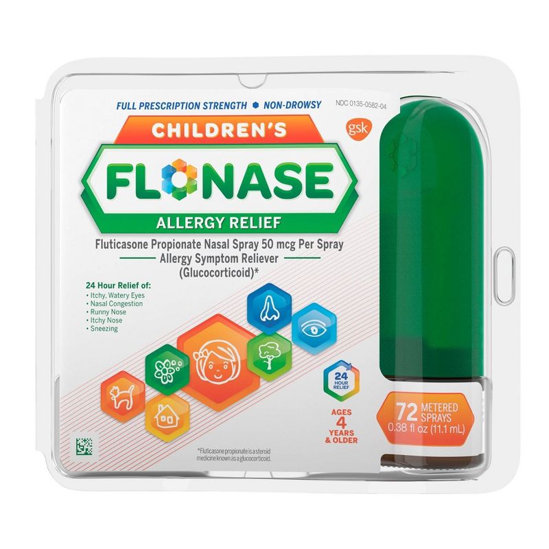 Flonase Children&#39;s Allergy Relief Nasal Spray - Fluticasone Propionate - 72 sprays - 0.38 fl oz, 1 of 11