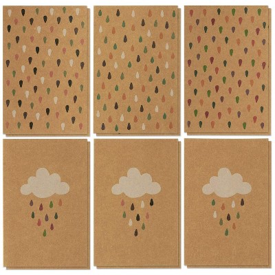 Best Paper Greetings 36 Pack Brown Kraft Colorful Rain Drop All Occasions Blank Greeting Cards Sets with Envelopes 4x6 in