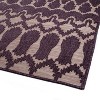 LunaLulinlk Purple Contemporary Geometric, Textured, High-Low Cut & Loop 2' x 3' Rectangle Throw Rug - 2 of 4