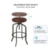 Hastings Home Adjustable Backless Swivel Bar Stool with Angled Iron Tube Frame, Dark Walnut - image 3 of 4