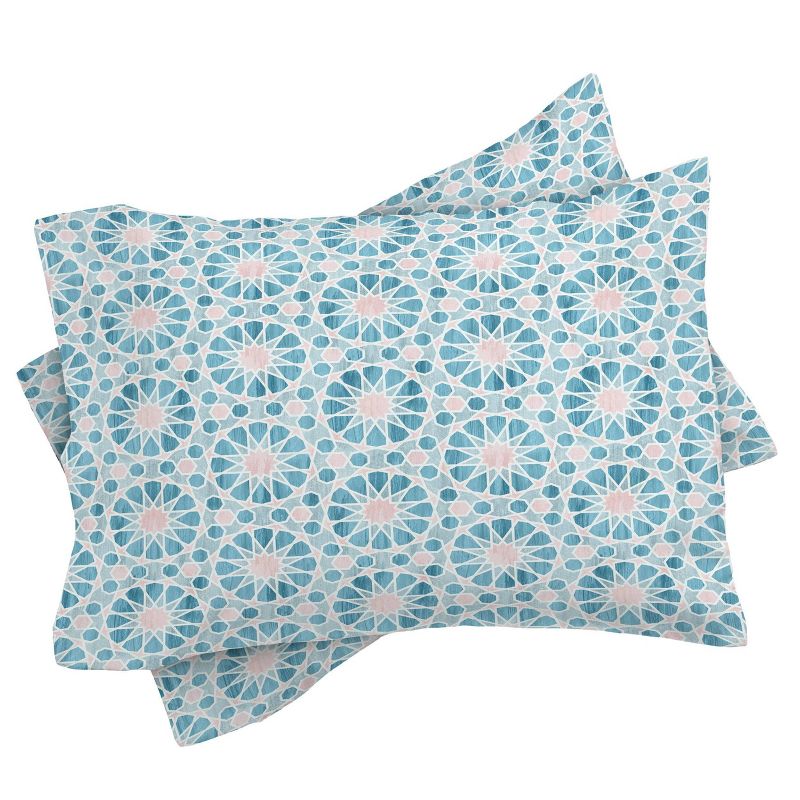 Queen/Full Schatzi Brown Farah Tile Pastel Comforter Set Blue - Deny Designs, 4 of 8