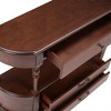 ORRD 43" Retro Console Table with 3 Drawers - Curved Wood Sofa Table for Behind Couch, Entryway Hallway Table with Storage Shelf, Brown - 4 of 4