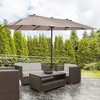Outsunny 15ft Patio Umbrella Double-Sided Outdoor Market Extra Large Umbrella with Crank Handle for Deck, Lawn, Backyard and Pool - 2 of 4