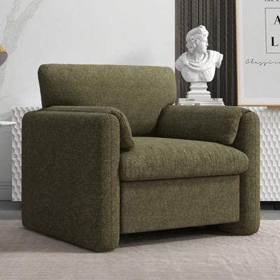Bestier Arm Chair Padded Armrest Reading Accent Chair with Tufted Cushion